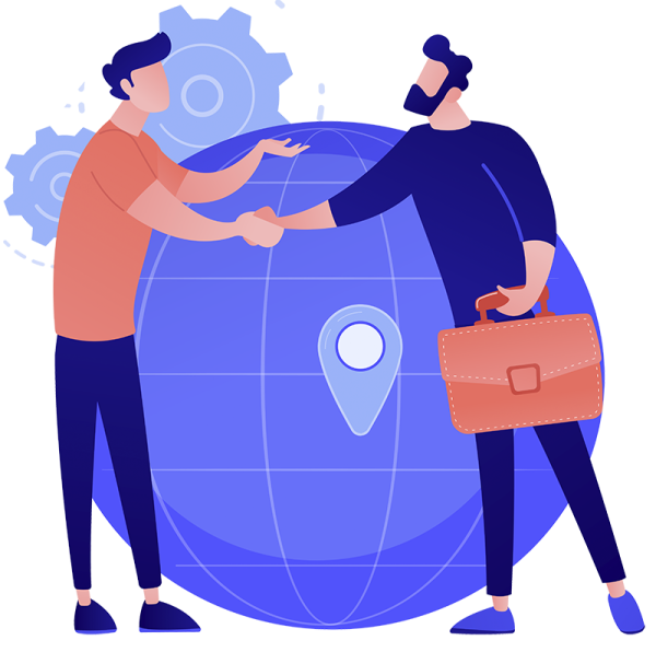 colleghi partner che stringono la mano durante accordo